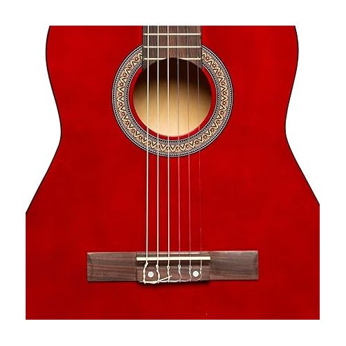  Stagg 6 String Classical Guitar, Right, Red, 3/4 Size (SCL50 3/4-RED)