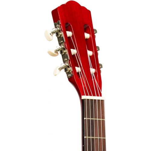  Stagg 6 String Classical Guitar, Right, Red, 3/4 Size (SCL50 3/4-RED)