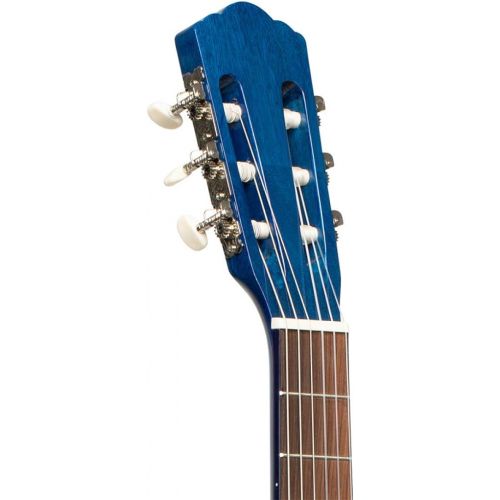  Stagg 6 String Classical Guitar, Right, Blue, 3/4 Size (SCL50 3/4-BLUE)