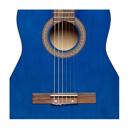  Stagg 6 String Classical Guitar, Right, Blue, 3/4 Size (SCL50 3/4-BLUE)