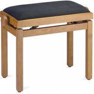 Stagg PB39 OAKM VBK Piano Bench - Matte Oak Finish with Black Velvet Top