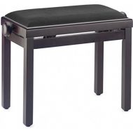 Stagg PB39 RWM VBK Piano Bench with Matte Rosewood Finish and Black Velvet Seat