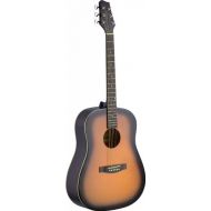 Stagg SA30D-BS Dreadnought Acoustic Guitar with Linden Top - Matte Brown Sunburst