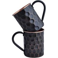 [아마존베스트]Staglife Black Diamond Moscow Mule Copper Mugs & Copper Cups for Moscow Mules Hammered Finish Set of 2