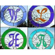 StainedGlassDelight Monogram Stained Glass Suncatcher Design, Stained Glass Letters, Mothers Day, Glass Sun Catcher, Choose your Letter & Color - 9 12 - 9730
