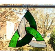 StainedGlassYourWay Celtic Knot Stained Glass Suncatcher, Irish Decor, Trinity Knot, Celtic, Green, Scottish, St Patricks Day, Irish Ornament, Housewarming Gift