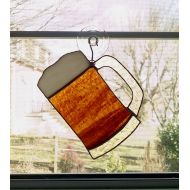StainedGlassYourWay Beer Mug Stained Glass Suncatcher - Beer Decoration - Bar Decor - Beer Glass Ornament - Fathers Day Gift - Hostess Gift - Beer Lover Gift