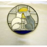 StainedGlassbyBetty Stained Glass Cats Suncatcher