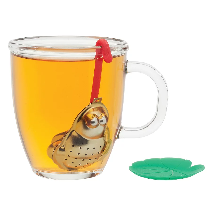  Stainless Steel Frog Tea Infuser with Lily Pad Drip Tray