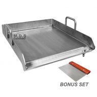 Stainless Steel Flat Top Comal Plancha 18x16 inch BBQ Griddle for cooking with Outdoors Stove or Grill catering
