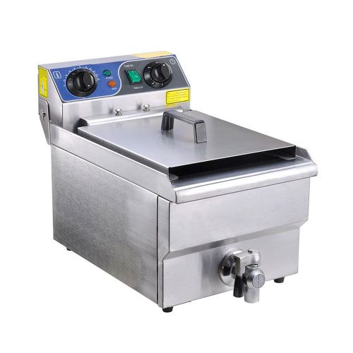  KOVAL INC. Koval Inc. Stainless Steel Commercial Electric Deep Fat Fryer with Drain and Basket (10L, Silver Single Tank)