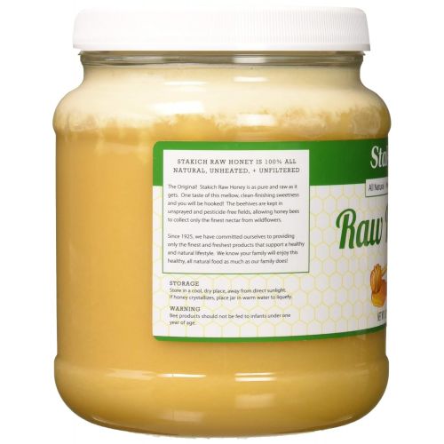  Stakich RAW HONEY - 100% Pure, Unprocessed, Unheated, KOSHER (80 Ounce)