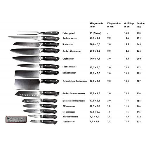  Stallion Professional Knife G10Two Steak Knife 12.5cm German 1.4116Knife Steel Blades And Handles Made of GFK