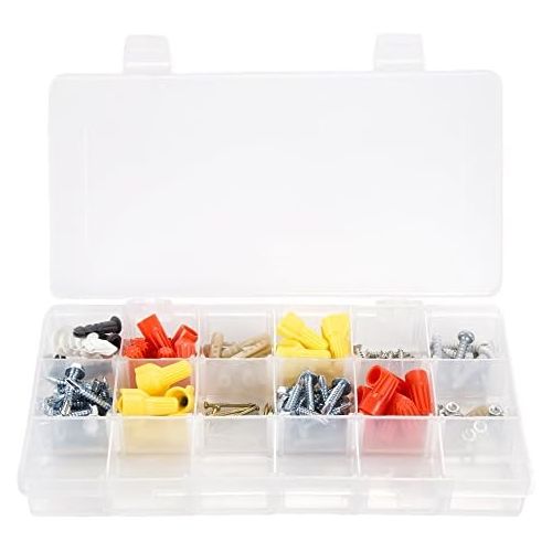  [아마존베스트]Storage and Tool Box-Durable Organizer Utility Box-4 Drawers with 19 Compartments Each for Hardware, Fish Tackle, Beads, and More by Stalwart (Green)