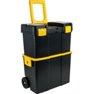 Stalwart - 75-3042 Stackable Mobile Tool Box with Wheels Black, Yellow, Clear