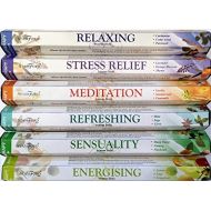 인센스스틱 120 Sticks of Stamford Premium Aromatherapy Hex Range Incense Sticks - Relaxing, Stress Relief, Meditation, Refreshing, Sensuality & Energising Incense Gift Pack. by Stamford