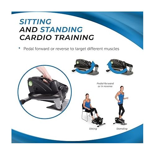 Stamina Inmotion Compact Strider - Pedal Exerciser with Smart Workout App - Foot Pedal Exerciser for Home Workout - Up to 250 lbs Weight Capacity