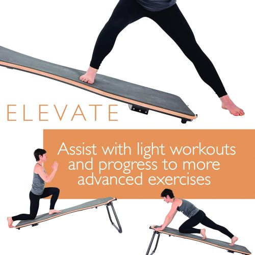  Stamina Juvo Board - Balance Board - Slant Board for Yoga, Pilates, Stand Up Paddle, Surf Training & Balance Training with Workout Videos Included