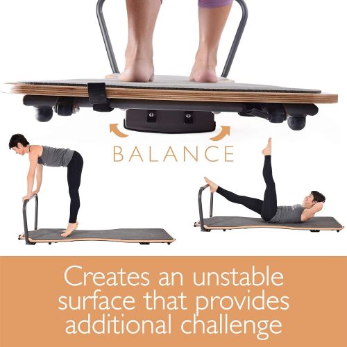  Stamina Juvo Board - Balance Board - Slant Board for Yoga, Pilates, Stand Up Paddle, Surf Training & Balance Training with Workout Videos Included