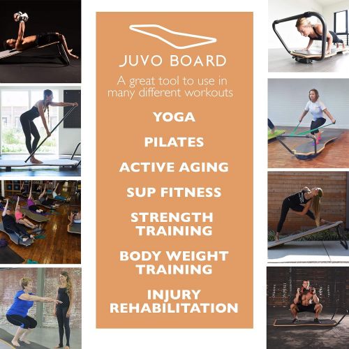  Stamina Juvo Board - Balance Board - Slant Board for Yoga, Pilates, Stand Up Paddle, Surf Training & Balance Training with Workout Videos Included
