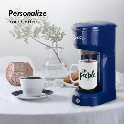  [아마존베스트]Stamo Single Serve Coffee Maker, Single Cup Coffee Maker for Most Capsule Pod Ground Coffee, Coffee Machine with Permanent Filter 6-14oz Reservoir One-Touch Button 1000W Fast Brew & Auto