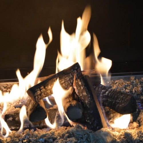  Stanbroil Fireplace 10 Piece Set of Ceramic Wood Logs for All Types of Ventless, Gel, Ethanol, Electric,Gas Inserts, Propane, Indoor or Outdoor Fireplaces & Fire Pits Small Size