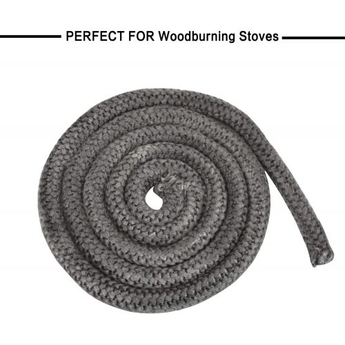  Stanbroil Graphite Impregnated Fiberglass Rope Seal and High Temperature Cement Gasket Kit Replacement for Wood Stoves 3/4 x 84