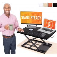 [아마존 핫딜]  [아마존핫딜]Stand Steady Standing Desk X-Elite Standing Desk | X-Elite Pro Version, Instantly Convert Any Desk into a Sit/Stand up Desk, Height-Adjustable (Black)