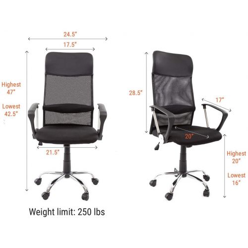  Stand Steady Mesh Ergonomic Office Chair | Supportive Desk Chair with Mesh High Back + Padded Headrest | Ergonomic Chair with Tilt and Height Adjustment | Sleek Modern Chair for Home/Office