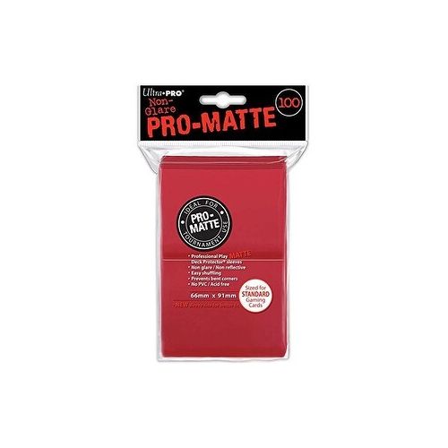  Standard Deck Protectors - Pro-Matte Red (100 ct) by Ultra Proby Ultra PRO