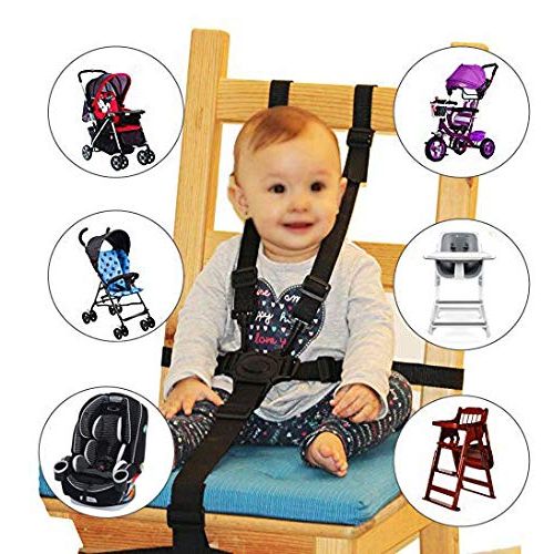  Standard Baby High Chair Straps - Replacement 5/3 Point Harness Seat Belt Stroller Buckle Pram Buggy Pushchair Universal Adjustable