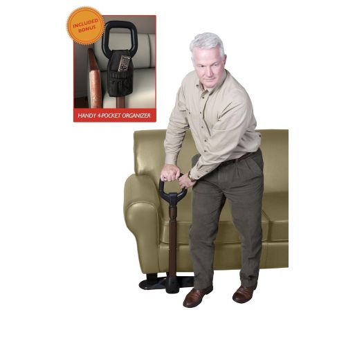  Stander CouchCane - Ergonomic Safety Support Handle + Adjustable Living Room Standing Aid for Chair Couch & Lift Chair + Organizer Pouch