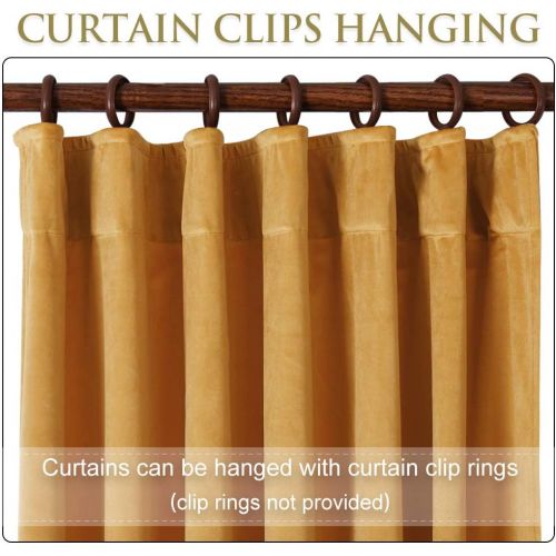  StangH Elegant Home Decor Velvet Curtains - Soft Thick Soundproof Velvet Drapes with Rod Pocket & Back Tab Light Blocking Privacy Protect for PartyDining Room, Gold, 52 x 96 Each Panel,