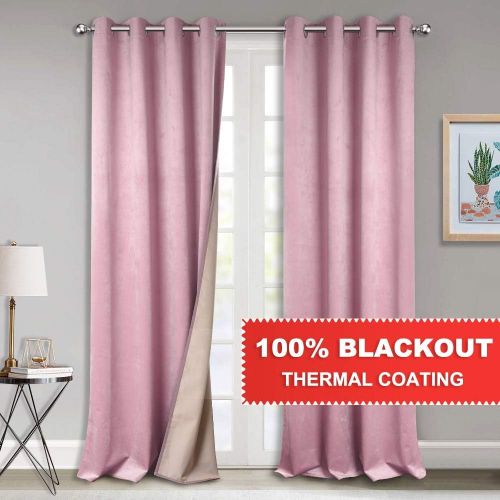  StangH Elegant Home Decor Velvet Curtains - Soft Thick Soundproof Velvet Drapes with Rod Pocket & Back Tab Light Blocking Privacy Protect for PartyDining Room, Gold, 52 x 96 Each Panel,