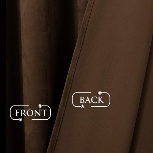  StangH Elegant Home Decor Velvet Curtains - Soft Thick Soundproof Velvet Drapes with Rod Pocket & Back Tab Light Blocking Privacy Protect for PartyDining Room, Gold, 52 x 96 Each Panel,