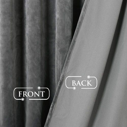  StangH Elegant Home Decor Velvet Curtains - Soft Thick Soundproof Velvet Drapes with Rod Pocket & Back Tab Light Blocking Privacy Protect for PartyDining Room, Gold, 52 x 96 Each Panel,