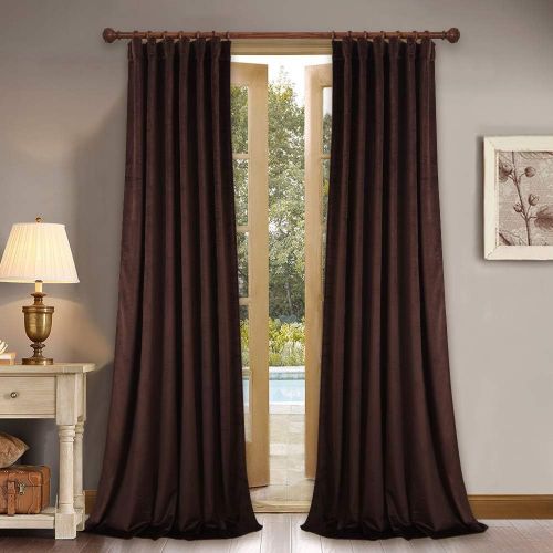  StangH Elegant Home Decor Velvet Curtains - Soft Thick Soundproof Velvet Drapes with Rod Pocket & Back Tab Light Blocking Privacy Protect for PartyDining Room, Gold, 52 x 96 Each Panel,