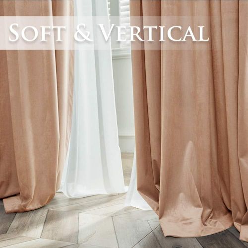  StangH Elegant Home Decor Velvet Curtains - Soft Thick Soundproof Velvet Drapes with Rod Pocket & Back Tab Light Blocking Privacy Protect for PartyDining Room, Gold, 52 x 96 Each Panel,