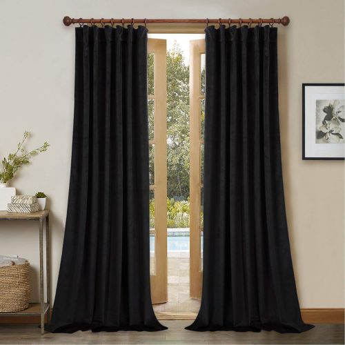  StangH Elegant Home Decor Velvet Curtains - Soft Thick Soundproof Velvet Drapes with Rod Pocket & Back Tab Light Blocking Privacy Protect for PartyDining Room, Gold, 52 x 96 Each Panel,