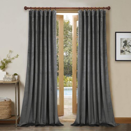  StangH Elegant Home Decor Velvet Curtains - Soft Thick Soundproof Velvet Drapes with Rod Pocket & Back Tab Light Blocking Privacy Protect for PartyDining Room, Gold, 52 x 96 Each Panel,