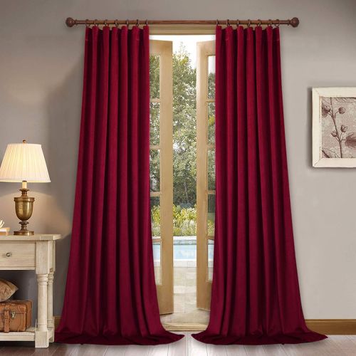  StangH Elegant Home Decor Velvet Curtains - Soft Thick Soundproof Velvet Drapes with Rod Pocket & Back Tab Light Blocking Privacy Protect for PartyDining Room, Gold, 52 x 96 Each Panel,