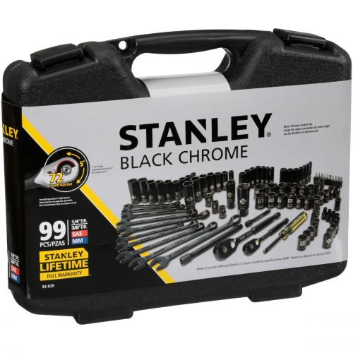 스텐리 Stanley STANLEY 92-839 99-Piece Mechanics Tool Set, Black Chrome
