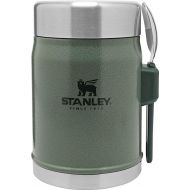 Stanley Classic Legendary Food Jar 0.4L with Spork - Keeps Cold or Hot For 7 Hours - BPA-Free Stainless Steel Soup Flask - Leakproof - Dishwasher Safe - Hammertone Green