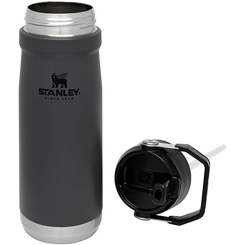 스텐리 Stanley IceFlow Stainless Steel Bottle with Straw, Vacuum Insulated Water Bottle for Home, Office or Car, Reusable Leak Resistant Cup with Straw and Handle