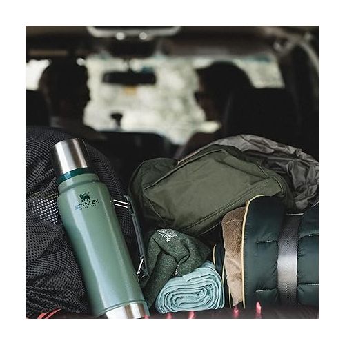 스텐리 Stanley Classic Vacuum Insulated Wide Mouth Bottle -BPA-Free 18/8 Stainless Steel Thermos for Cold & Hot Beverages