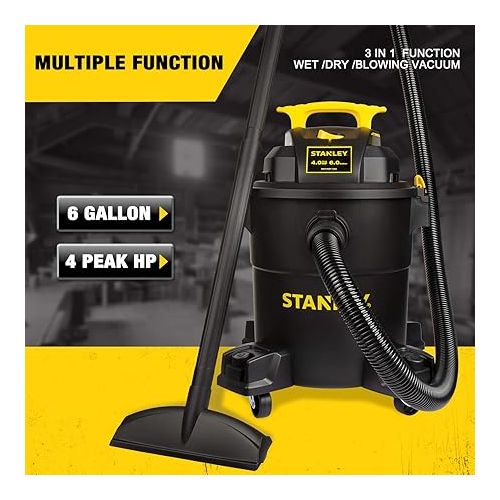 스텐리 Stanley - SL18116P Wet/Dry Vacuum, 6 Gallon, 4 Horsepower Black