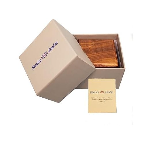 스텐리 Engraved Compass Personalized in Wood Box | Antique Brass Desk Compass Gifts for Men, Him, Son, Grandson, Teen Boys for Graduation, Baptism, Confirmation, Business, Mentor (Miniature)