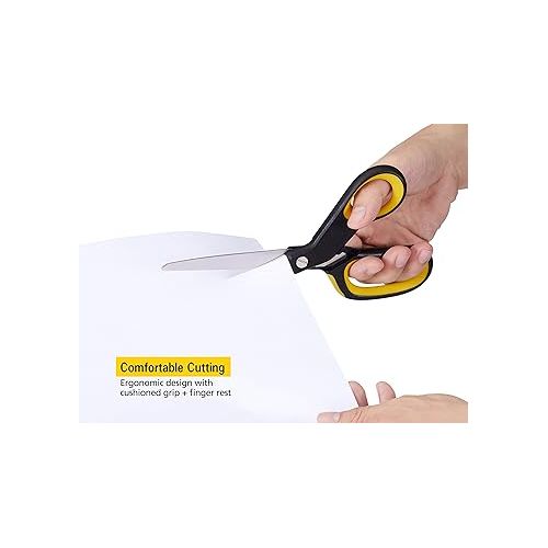 스텐리 Stanley 8 Inch All-Purpose Ergonomic Scissor (SCI8EST-YLW), Yellow/Black