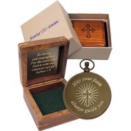 Engraved Baptism Compass Gift | Confirmation Compass Personalized | Engraved Religious Gifts of Faith for Catholic or Christian Men, Teen Boy, Boys, Son, Grandson