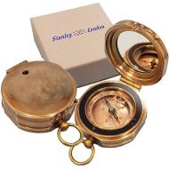 Premium Large Antique Brass Compass Gift for Men, Him, Son | Engraved Compass Personalized | Optional Laser Engraved Wood Box